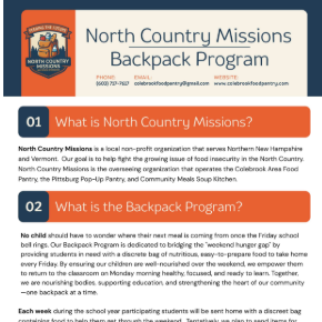 Backpack program flyer